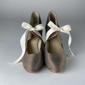 MALOLES Anthropologie satin dot wedge